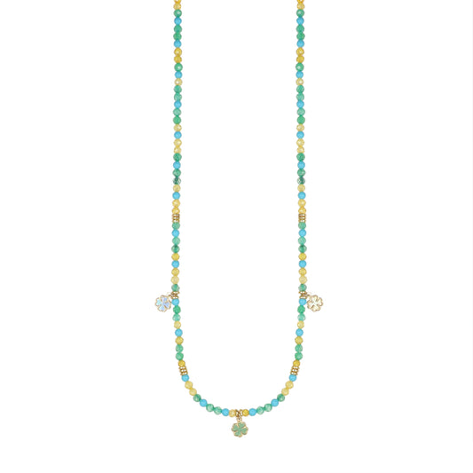 Collana Summer NIVY con tre quadrifogli in madreperla