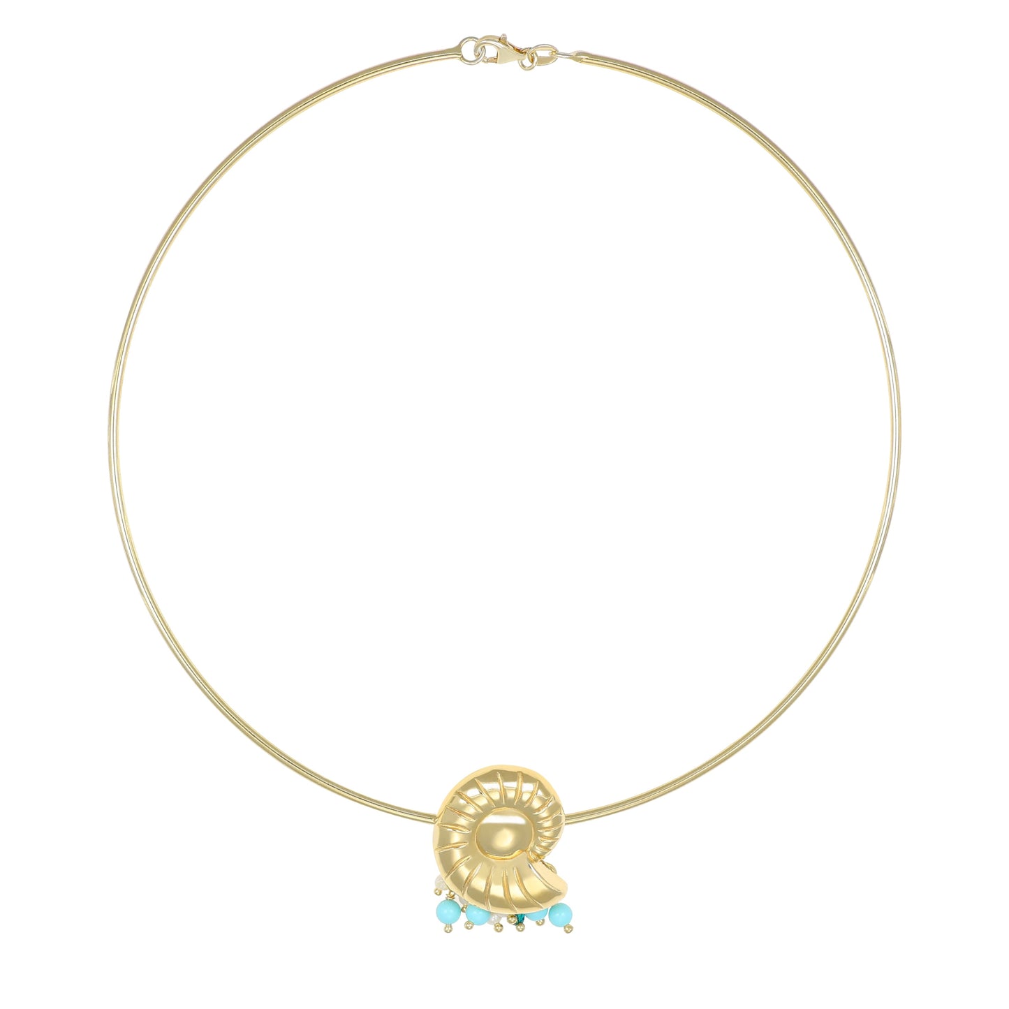 Collana rigida Sabina NIVY con conchiglia e pasta di turchese
