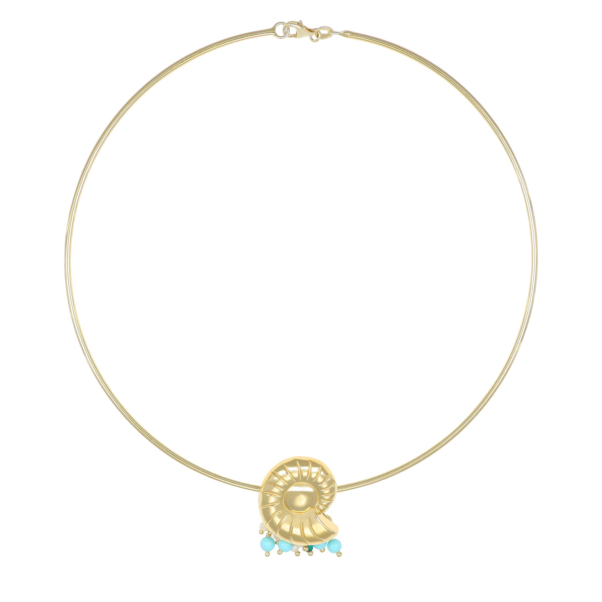 Collana rigida Sabina NIVY con conchiglia e pasta di turchese