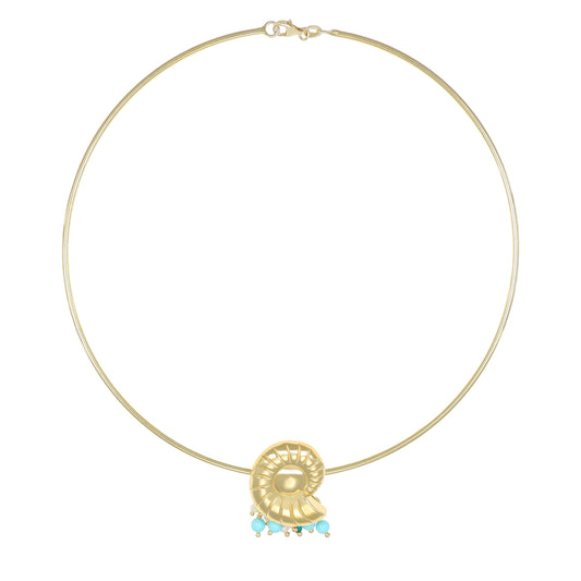 Collana rigida Sabina NIVY con conchiglia e pasta di turchese