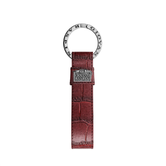 PORTACHIAVI PELLE CROCO BORGOGNA - Giovanni Raspini - L0028
