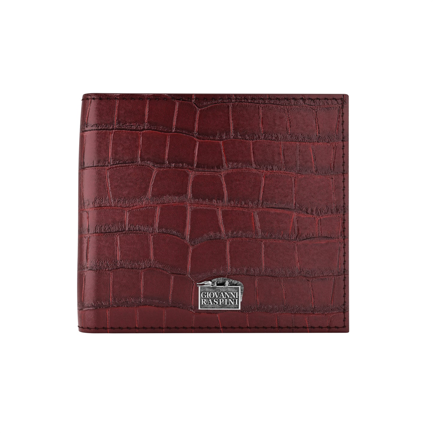 PORTAFOGLIO PELLE CROCO BORGOGNA - Giovanni Raspini - L0031