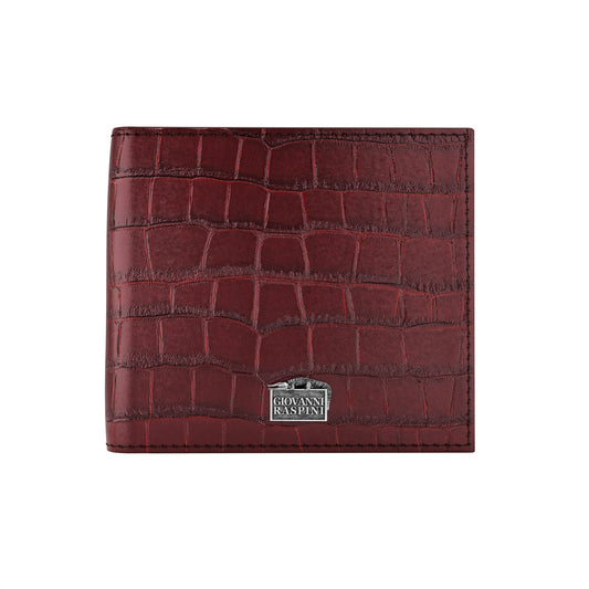 PORTAFOGLIO PELLE CROCO BORGOGNA - Giovanni Raspini - L0031