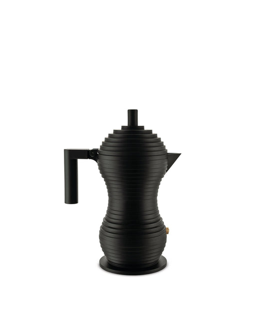 Caffettiera espresso Pulcina Alessi in alluminio nera