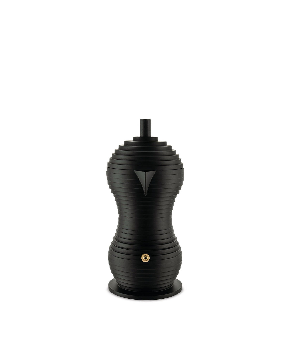Caffettiera espresso Pulcina Alessi nera, dettaglio del becco