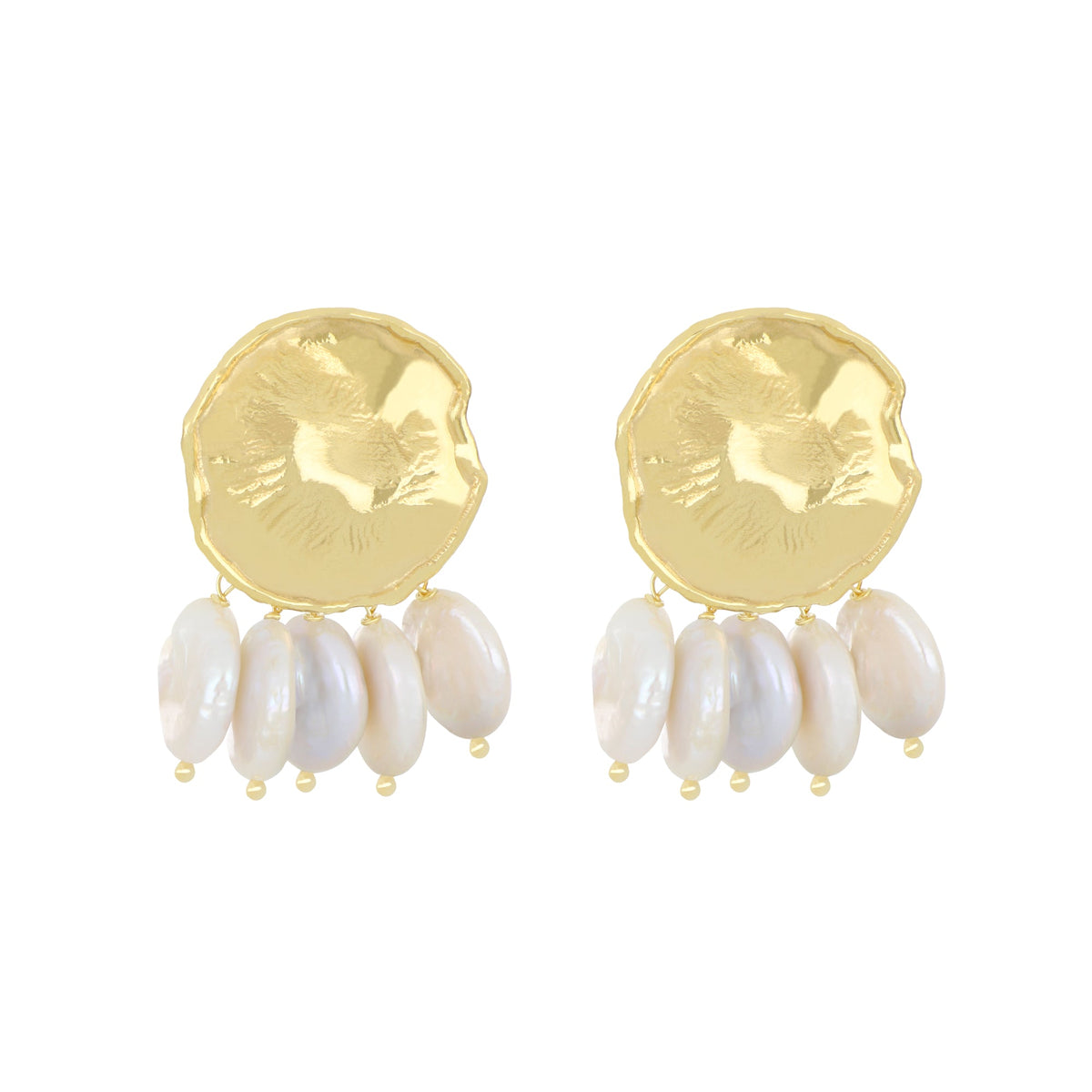 Orecchini Selene NIVY in argento 925 dorato con perle di fiume
