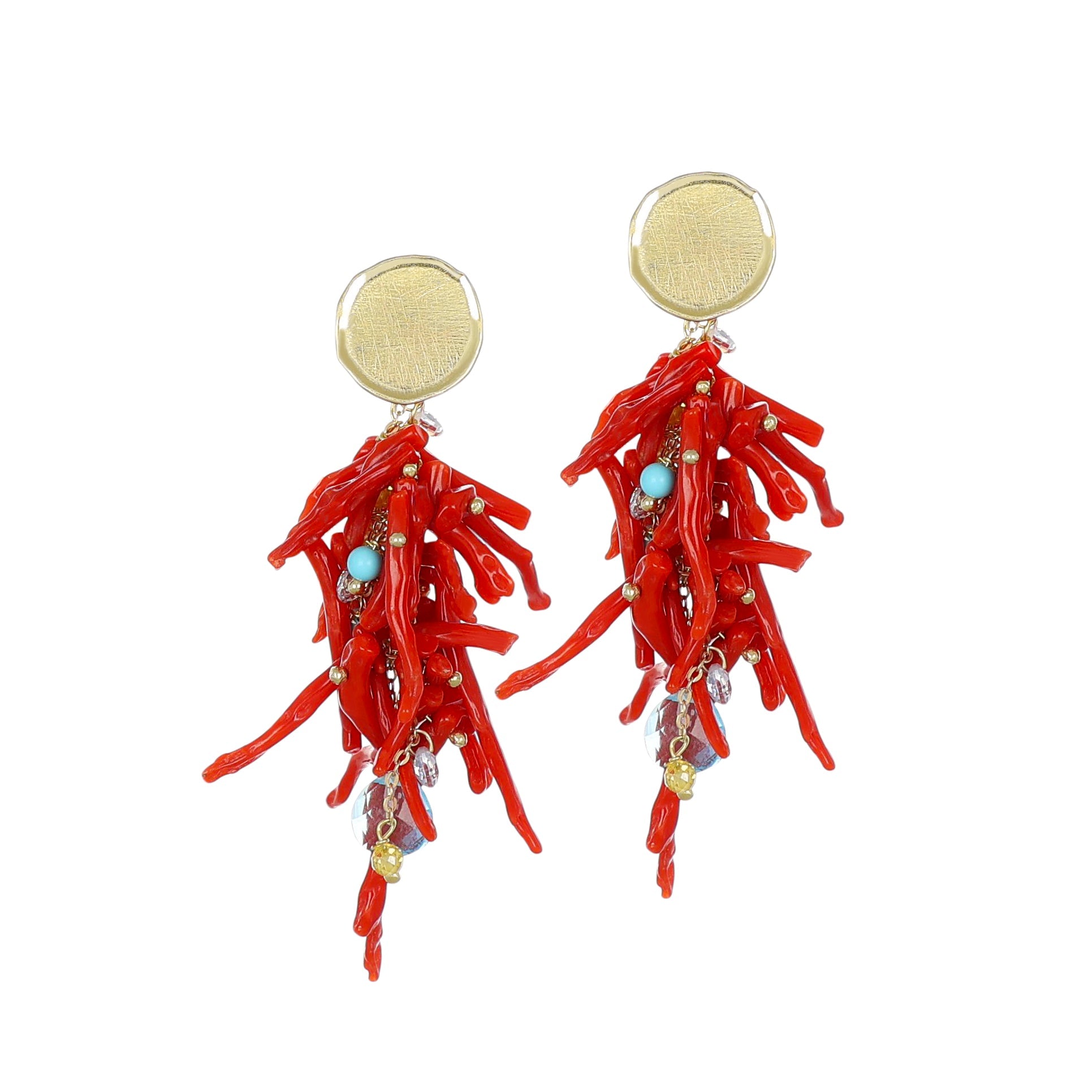 Orecchini Coralia NIVY in argento 925 con rami di corallo