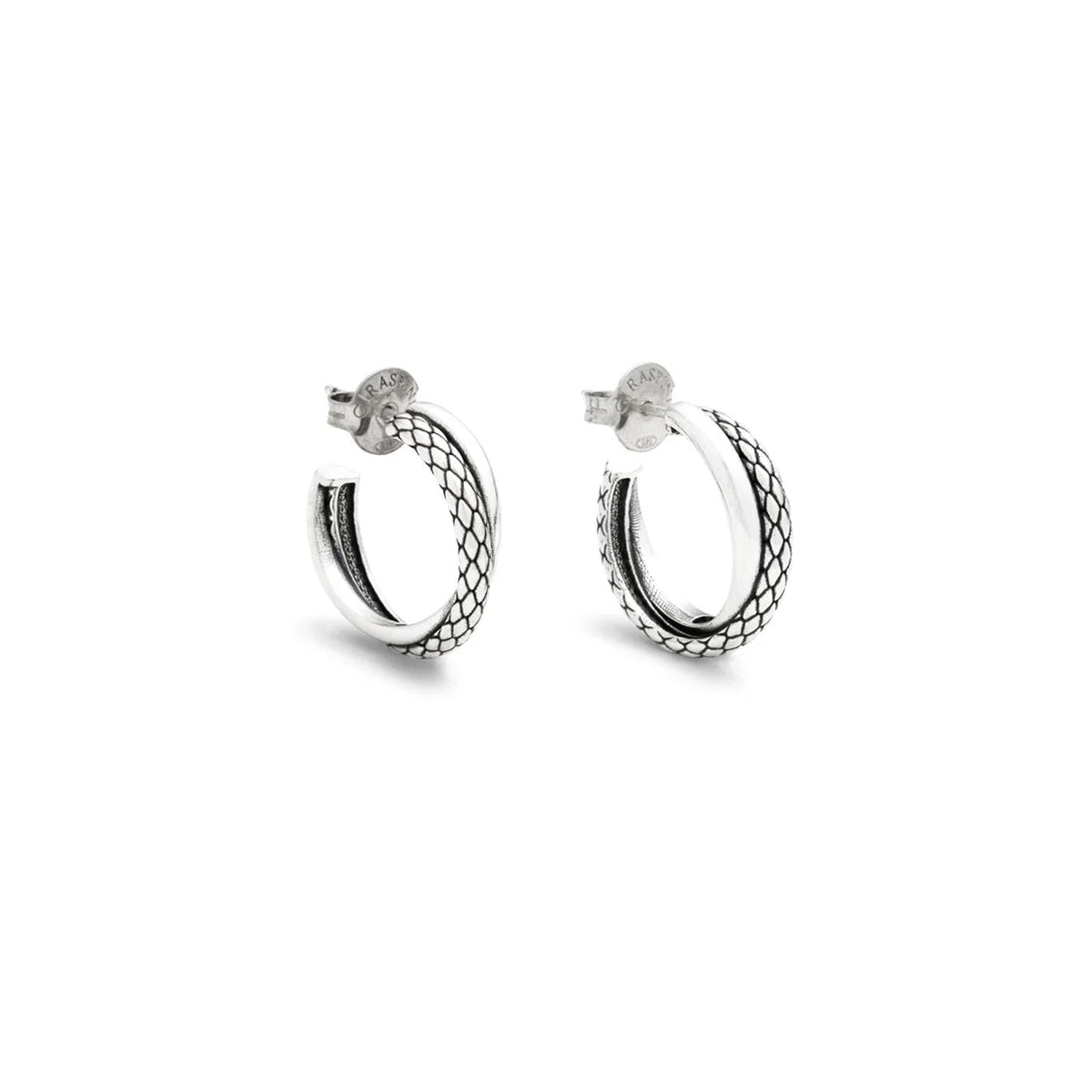 Orecchini Doppio Cerchio Texture Giovanni Raspini in argento 925